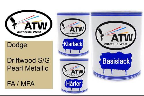 Dodge, Driftwood S/G Pearl Metallic, FA / MFA: 1L Lackdose + 1L Klarlack + 500ml Härter - Set, von ATW Autoteile West.